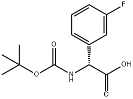 Boc-(R)-2-amino-2-(3-fluorophenyl)acetic acid Struktur