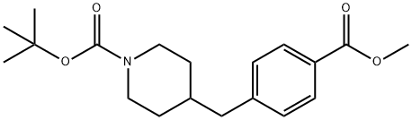 tert-butyl 4-(4-(methoxycarbonyl)benzyl)piperidine-1-carboxylate Struktur