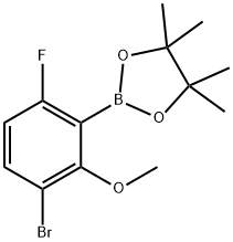 3-Bromo-6-fluoro-2-methoxyphenylboronic acid pinacol ester Struktur