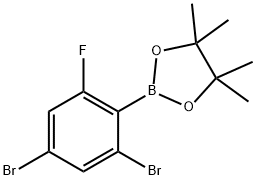 2,4-Dibromo-6-fluorophenylboronic acid pinacol ester Struktur