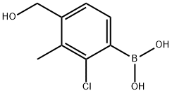 2-Chloro-4-hydroxymethyl-3-methylphenylboronic acid Struktur