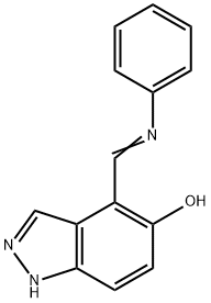 (E)-4-((phenylimino)methyl)-1H-indazol-5-ol Struktur