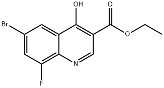 3-Quinolinecarboxylic acid, 6-bromo-8-fluoro-4-hydroxy-, ethyl ester Struktur