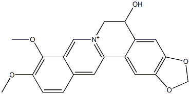 Benzo[g]-1,3-benzodioxolo[5,6-a]quinolizinium,5,6-dihydro-5-hydroxy-9,10-dimethoxy- Struktur