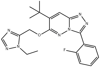 7-(tert-butyl)-6-((1-ethyl-1H-1,2,4-triazol-5-yl)methoxy)-3-(2-fluorophenyl)-[1,2,4]triazolo[4,3-b]pyridazine Struktur