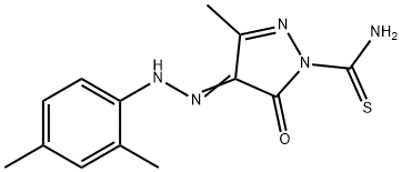 4-[(2,4-dimethylphenyl)hydrazono]-3-methyl-5-oxo-4,5-dihydro-1H-pyrazole-1-carbothioamide Struktur