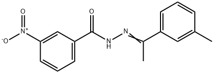 N-[(E)-1-(3-methylphenyl)ethylideneamino]-3-nitrobenzamide Struktur