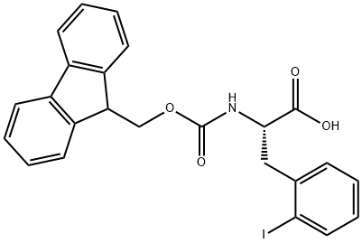 DL-N-[(9H-fluoren-9-ylmethoxy)carbonyl]-2-iodo- Phenylalanine Struktur