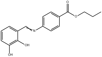 propyl 4-[(2,3-dihydroxybenzylidene)amino]benzoate Struktur