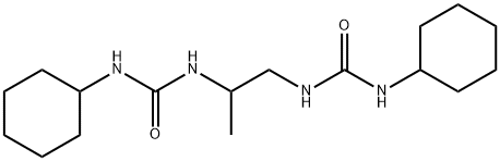 1-cyclohexyl-3-[1-(cyclohexylcarbamoylamino)propan-2-yl]urea Struktur