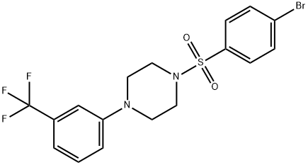 1-(4-bromophenyl)sulfonyl-4-[3-(trifluoromethyl)phenyl]piperazine Struktur