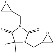 5,5-dimethyl-1,3-bis(oxiranylmethyl)imidazolidine-2,4-dione Struktur