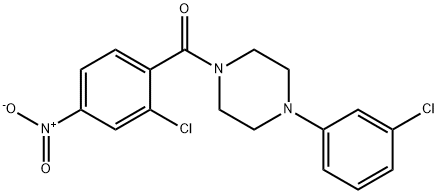 (2-chloro-4-nitrophenyl)-[4-(3-chlorophenyl)piperazin-1-yl]methanone Struktur