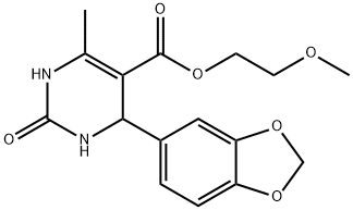 2-methoxyethyl 4-(benzo[d][1,3]dioxol-5-yl)-6-methyl-2-oxo-1,2,3,4-tetrahydropyrimidine-5-carboxylate Struktur