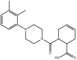 6-[4-(2,3-dimethylphenyl)piperazine-1-carbonyl]cyclohex-3-ene-1-carboxylic acid Struktur