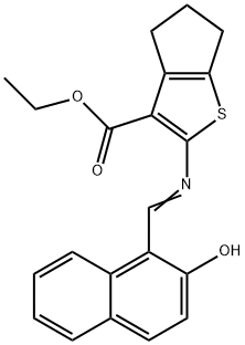 ethyl 2-{[(2-hydroxy-1-naphthyl)methylene]amino}-5,6-dihydro-4H-cyclopenta[b]thiophene-3-carboxylate Struktur