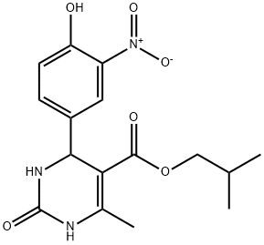 2-methylpropyl 4-(4-hydroxy-3-nitrophenyl)-6-methyl-2-oxo-1,2,3,4-tetrahydropyrimidine-5-carboxylate Struktur