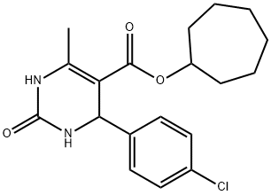 cycloheptyl 4-(4-chlorophenyl)-6-methyl-2-oxo-1,2,3,4-tetrahydropyrimidine-5-carboxylate Struktur