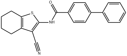 N-(3-cyano-4,5,6,7-tetrahydrobenzo[b]thiophen-2-yl)-[1,1-biphenyl]-4-carboxamide Struktur