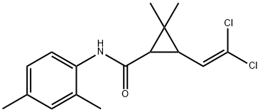 3-(2,2-dichlorovinyl)-N-(2,4-dimethylphenyl)-2,2-dimethylcyclopropane-1-carboxamide Struktur