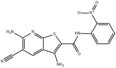 3,6-diamino-5-cyano-N-(2-nitrophenyl)thieno[2,3-b]pyridine-2-carboxamide Struktur