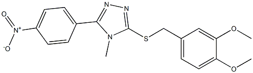 3-[(3,4-dimethoxyphenyl)methylsulfanyl]-4-methyl-5-(4-nitrophenyl)-1,2,4-triazole Struktur