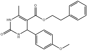 2-phenylethyl 4-(4-methoxyphenyl)-6-methyl-2-oxo-1,2,3,4-tetrahydropyrimidine-5-carboxylate Struktur