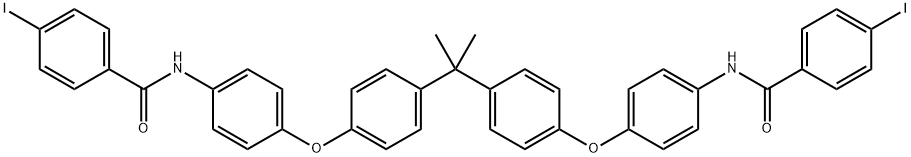 N,N'-[2,2-propanediylbis(4,1-phenyleneoxy-4,1-phenylene)]bis(4-iodobenzamide) Struktur