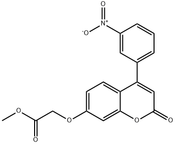 methyl 2-((4-(3-nitrophenyl)-2-oxo-2H-chromen-7-yl)oxy)acetate Struktur