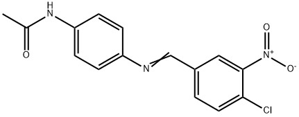 N-{4-[(4-chloro-3-nitrobenzylidene)amino]phenyl}acetamide Struktur