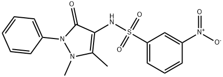 N-(1,5-dimethyl-3-oxo-2-phenyl-2,3-dihydro-1H-pyrazol-4-yl)-3-nitrobenzenesulfonamide Struktur