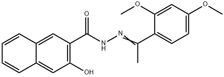 N'-[1-(2,4-dimethoxyphenyl)ethylidene]-3-hydroxy-2-naphthohydrazide Struktur