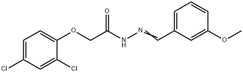 2-(2,4-dichlorophenoxy)-N'-[(E)-(3-methoxyphenyl)methylidene]acetohydrazide Struktur