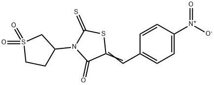 (Z)-3-(1,1-dioxidotetrahydrothiophen-3-yl)-5-(4-nitrobenzylidene)-2-thioxothiazolidin-4-one Struktur