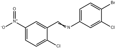 (4-bromo-3-chlorophenyl)(2-chloro-5-nitrobenzylidene)amine Struktur