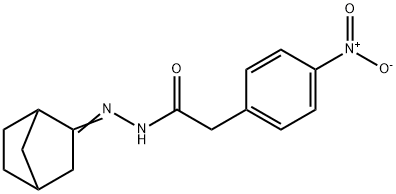 N-[(Z)-3-bicyclo[2.2.1]heptanylideneamino]-2-(4-nitrophenyl)acetamide Struktur