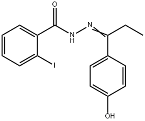 N'-[1-(4-hydroxyphenyl)propylidene]-2-iodobenzohydrazide Struktur