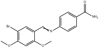 4-[(5-bromo-2,4-dimethoxybenzylidene)amino]benzamide Struktur