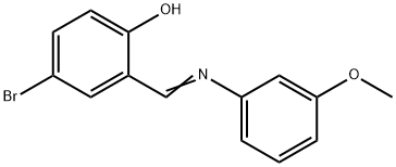 4-bromo-2-{(E)-[(3-methoxyphenyl)imino]methyl}phenol Struktur