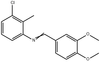 (3-chloro-2-methylphenyl)(3,4-dimethoxybenzylidene)amine Struktur