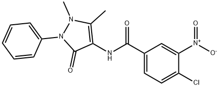 4-chloro-N-(1,5-dimethyl-3-oxo-2-phenyl-2,3-dihydro-1H-pyrazol-4-yl)-3-nitrobenzamide Struktur