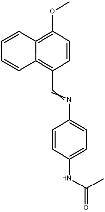 N-(4-{[(4-methoxy-1-naphthyl)methylene]amino}phenyl)acetamide Struktur