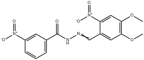 N'-(4,5-dimethoxy-2-nitrobenzylidene)-3-nitrobenzohydrazide Struktur