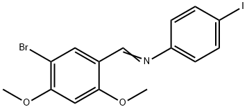 N-(5-bromo-2,4-dimethoxybenzylidene)-4-iodoaniline Struktur