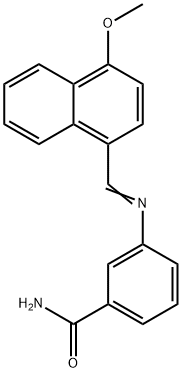 3-{[(4-methoxy-1-naphthyl)methylene]amino}benzamide Struktur