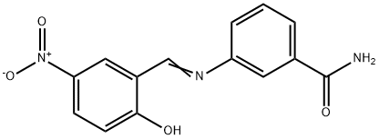 3-[(2-hydroxy-5-nitrobenzylidene)amino]benzamide Struktur