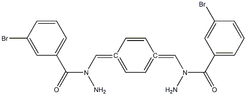 N',N''-[1,4-phenylenedi(methylylidene)]bis(3-bromobenzohydrazide) Struktur