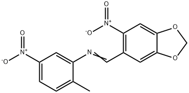 (2-methyl-5-nitrophenyl)[(6-nitro-1,3-benzodioxol-5-yl)methylene]amine Struktur