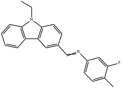 N-[(9-ethyl-9H-carbazol-3-yl)methylene]-3-fluoro-4-methylaniline Struktur