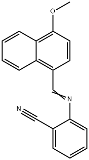 2-{[(4-methoxy-1-naphthyl)methylene]amino}benzonitrile Struktur